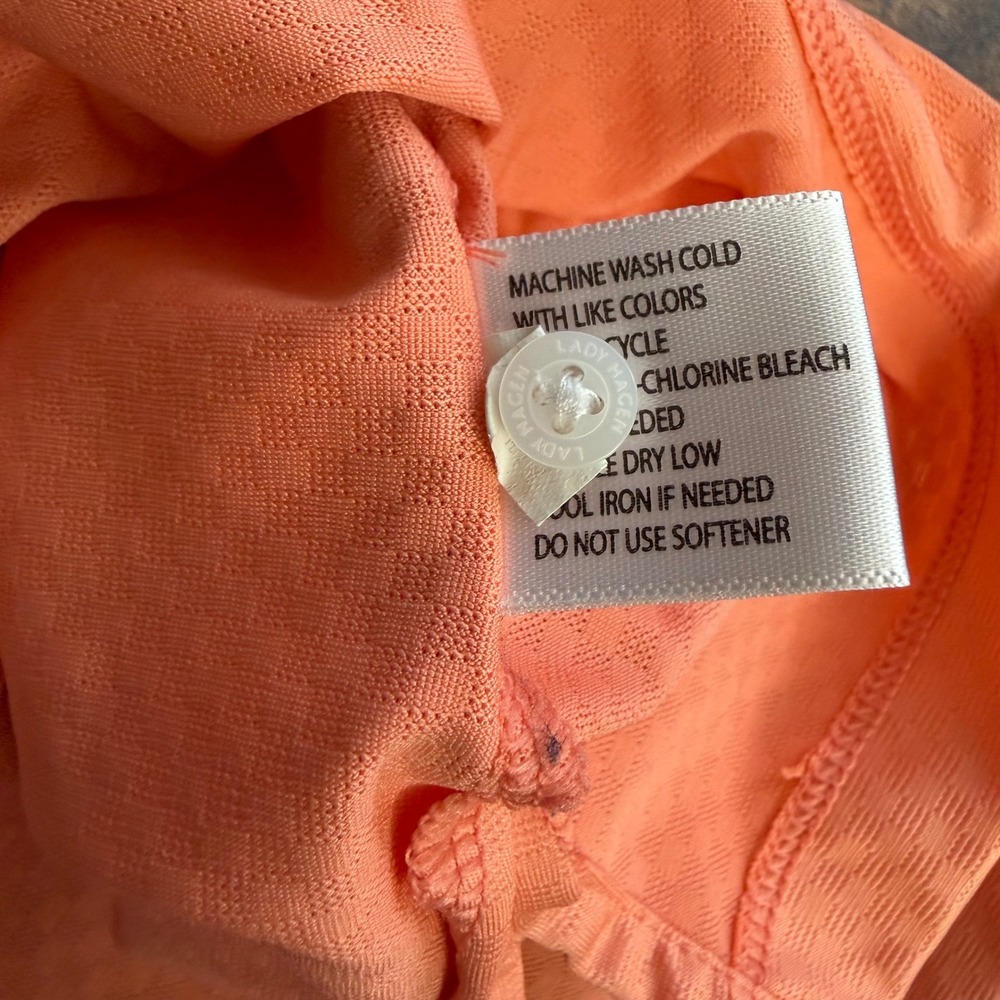 Lady Hagen Women Coral Orange Sleeveless Golf Polo Tank Shirt Hydro-Dri Size L - Picture 6 of 6